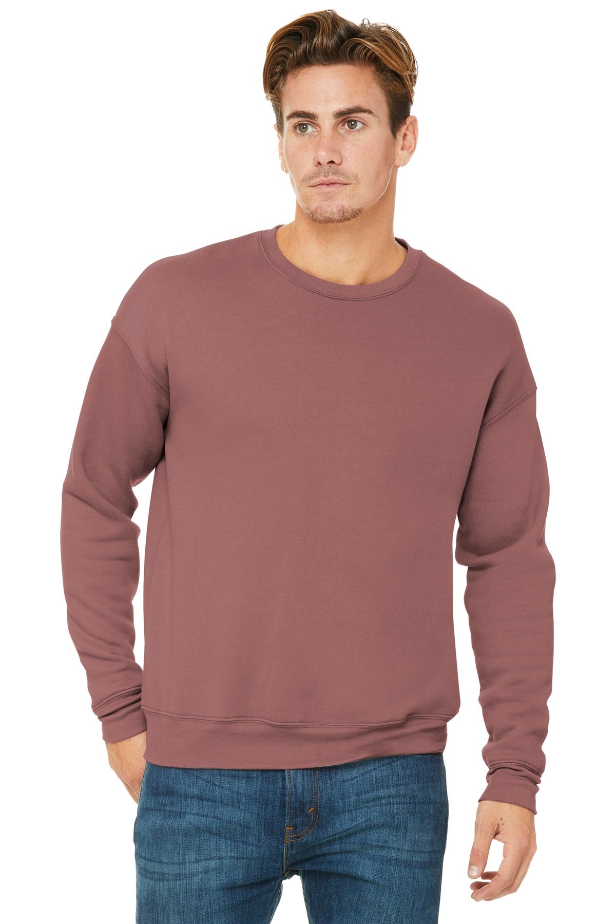 BELLA+CANVAS  Unisex Sponge Fleece Drop Shoulder Sweatshirt. BC3945 - Mauve