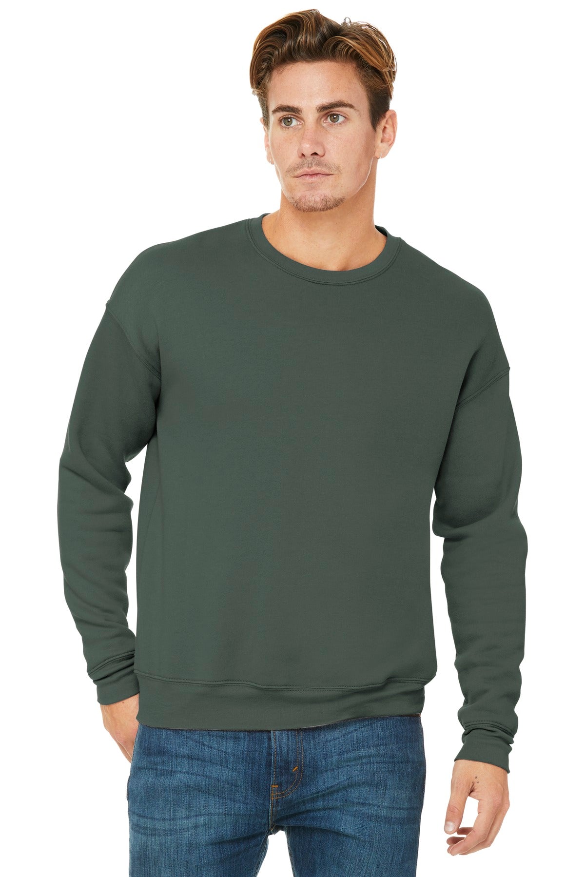 BELLA+CANVAS  Unisex Sponge Fleece Drop Shoulder Sweatshirt. BC3945 - Military Green