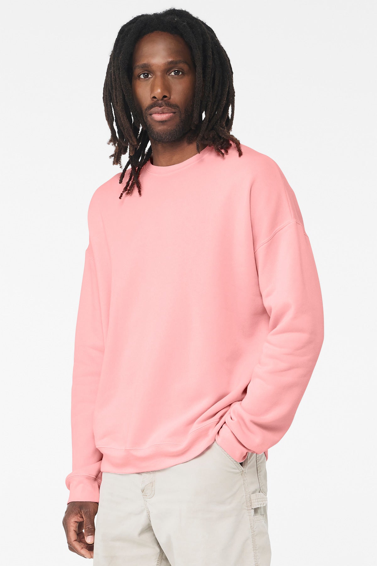 BELLA+CANVAS  Unisex Sponge Fleece Drop Shoulder Sweatshirt. BC3945 - Pink