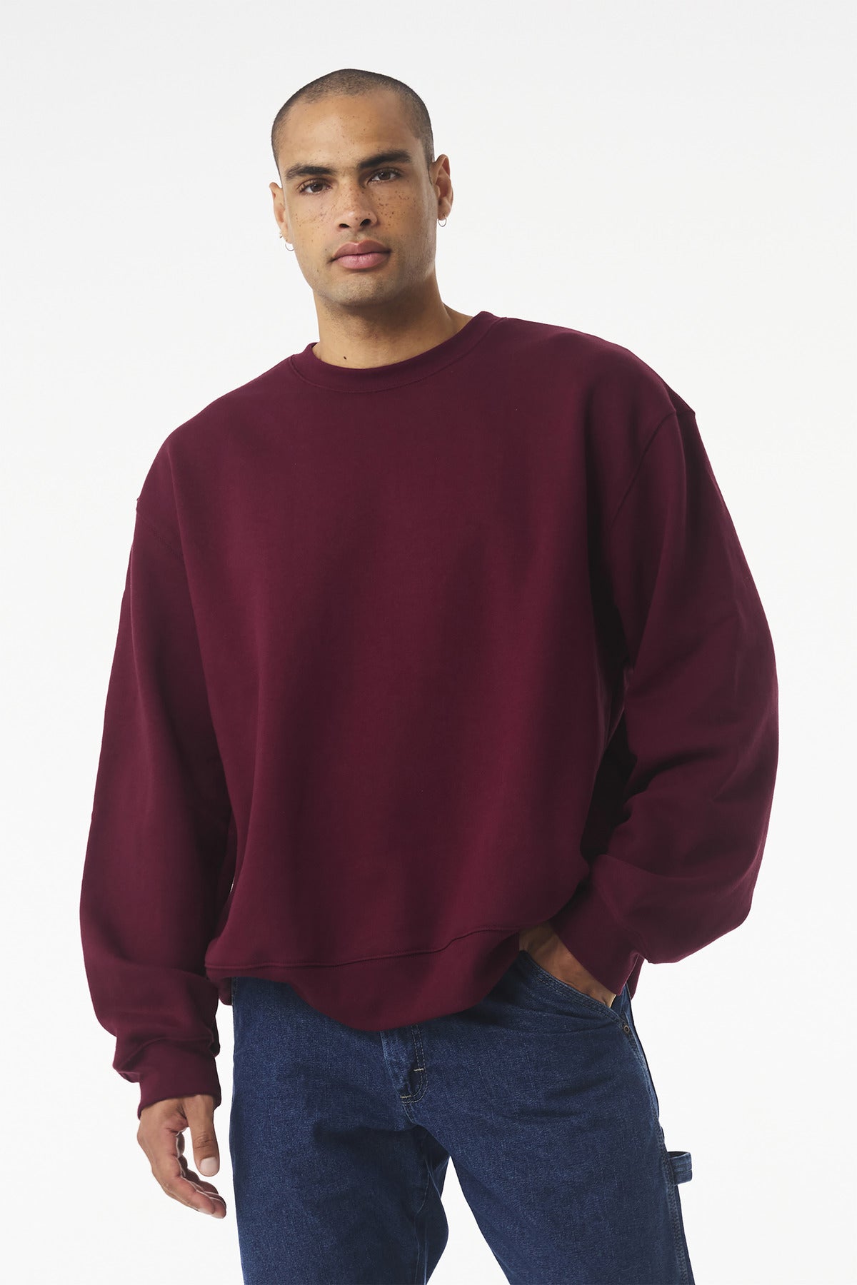 BELLA+CANVAS Unisex 10-Ounce Heavyweight Crewneck Sweatshirt BC4711 - Maroon