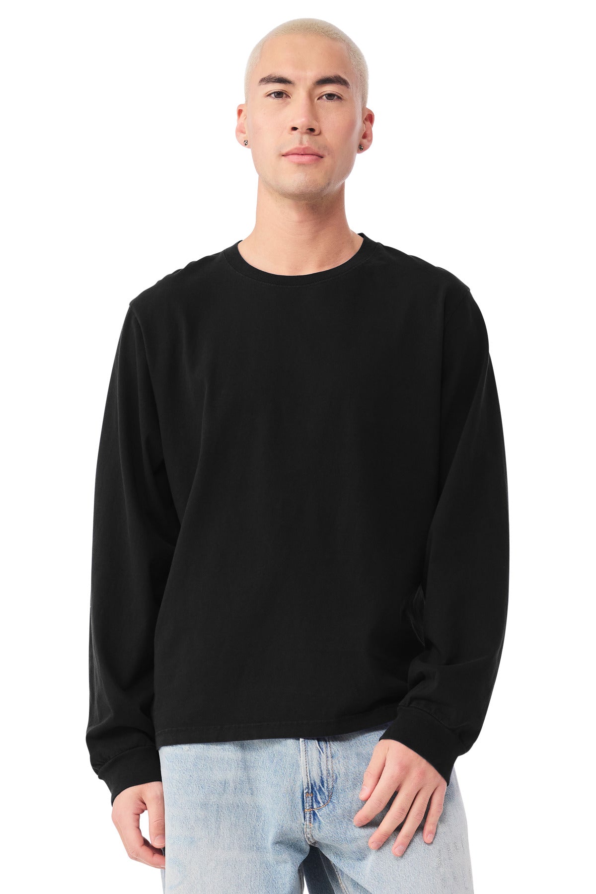 BELLA+CANVAS Unisex Heavyweight Garment-Dyed Long Sleeve Tee BC4851GD - Black
