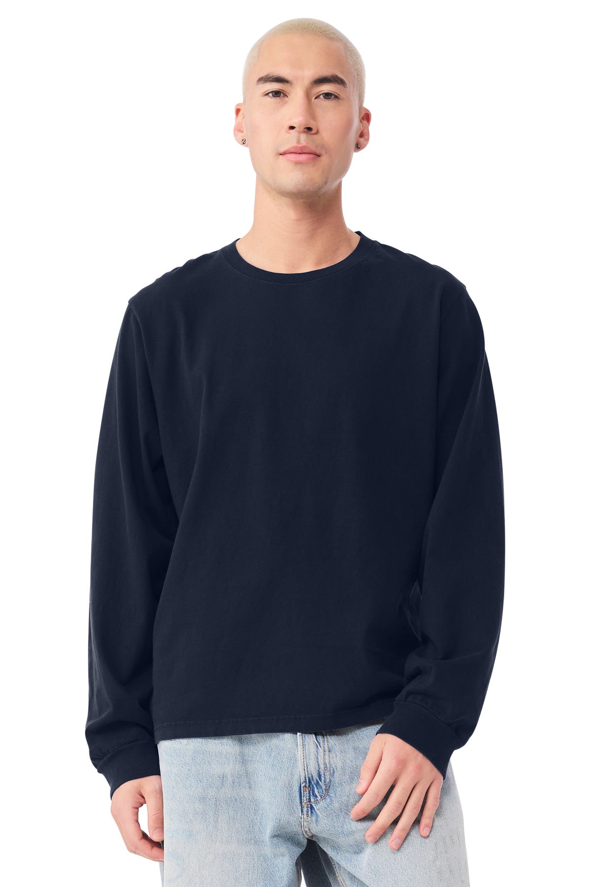 BELLA+CANVAS Unisex Heavyweight Garment-Dyed Long Sleeve Tee BC4851GD - Navy