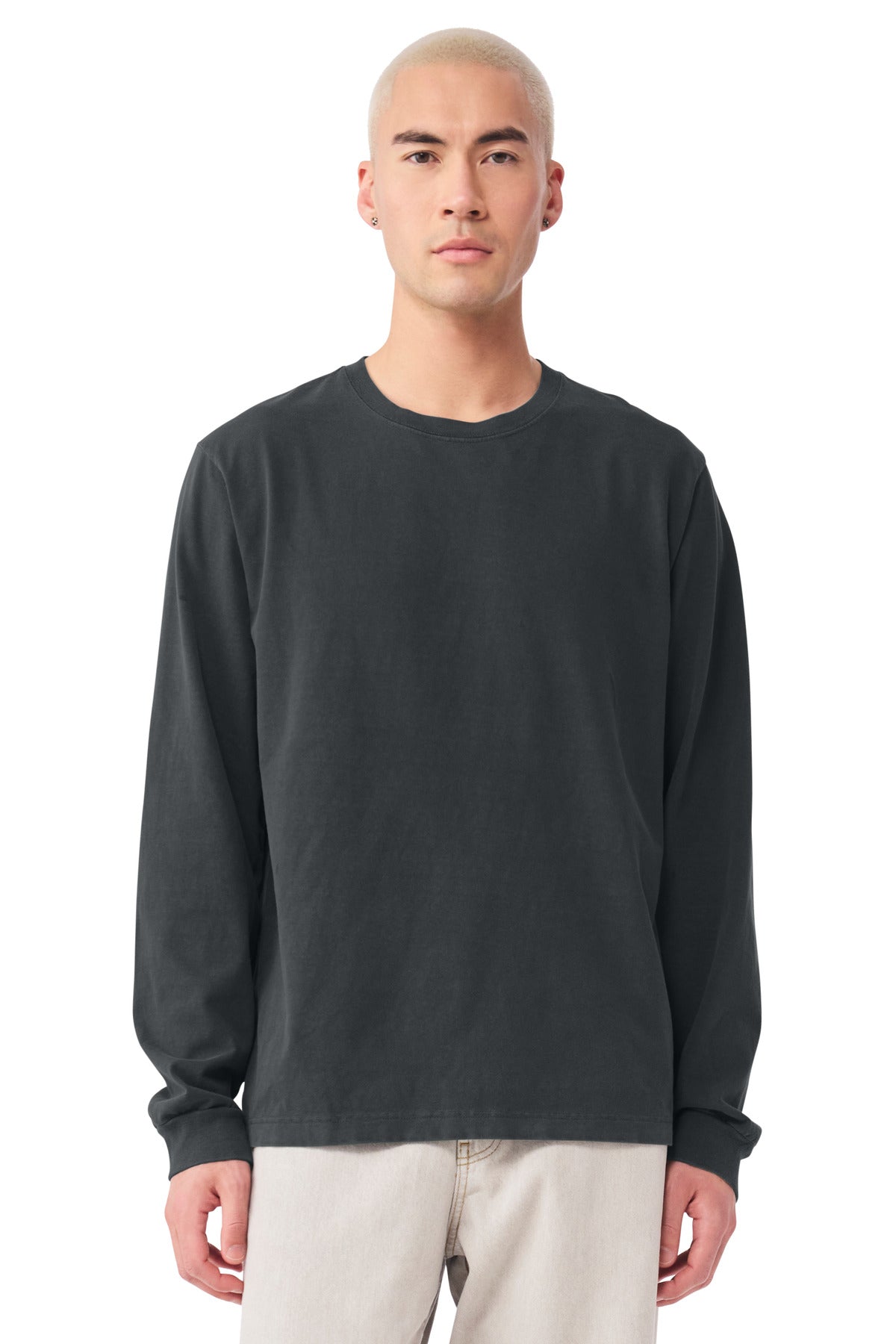 BELLA+CANVAS Unisex Heavyweight Garment-Dyed Long Sleeve Tee BC4851GD - Washed Black