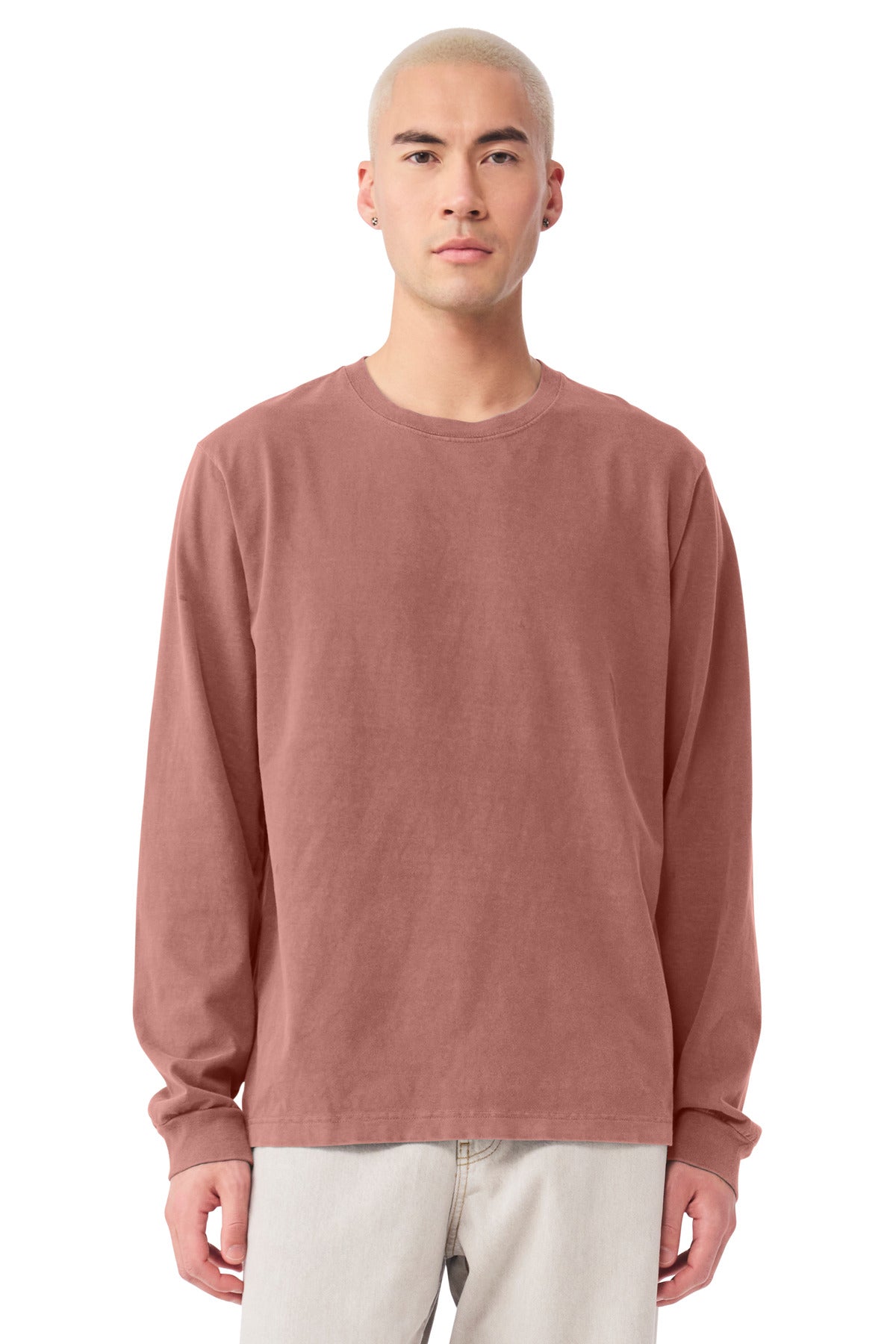 BELLA+CANVAS Unisex Heavyweight Garment-Dyed Long Sleeve Tee BC4851GD - Washed Chestnut