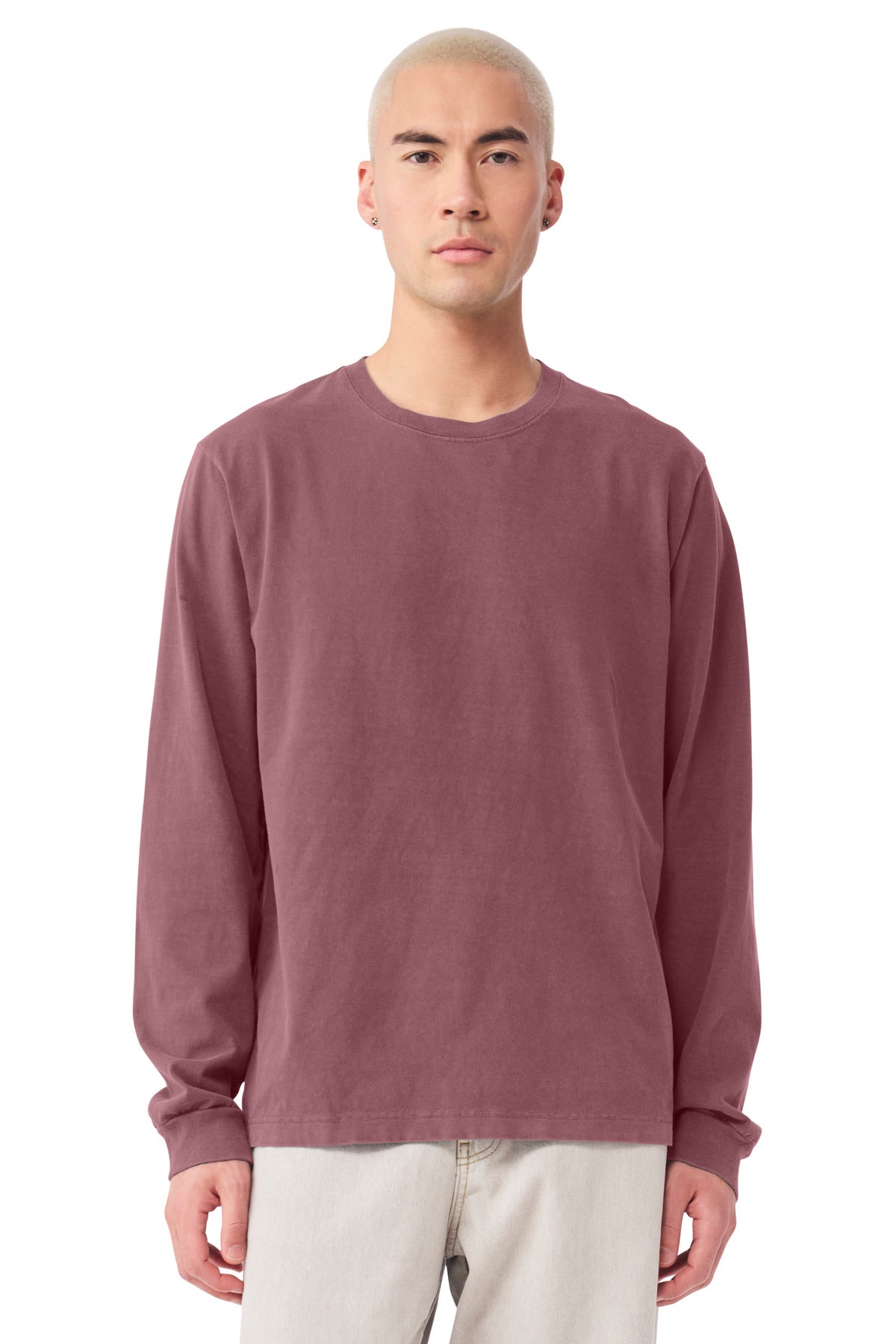 BELLA+CANVAS Unisex Heavyweight Garment-Dyed Long Sleeve Tee BC4851GD - Washed Maroon