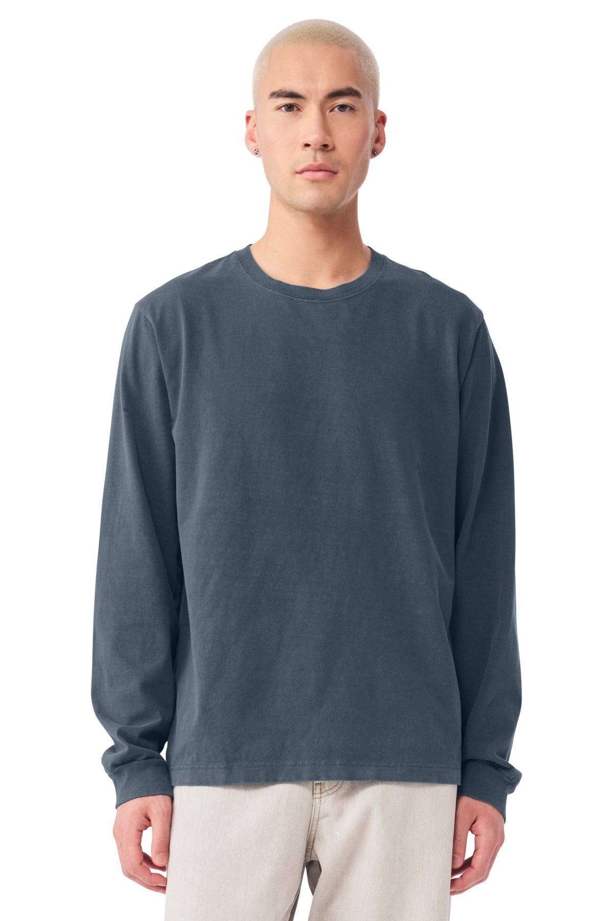 BELLA+CANVAS Unisex Heavyweight Garment-Dyed Long Sleeve Tee BC4851GD - Washed Navy