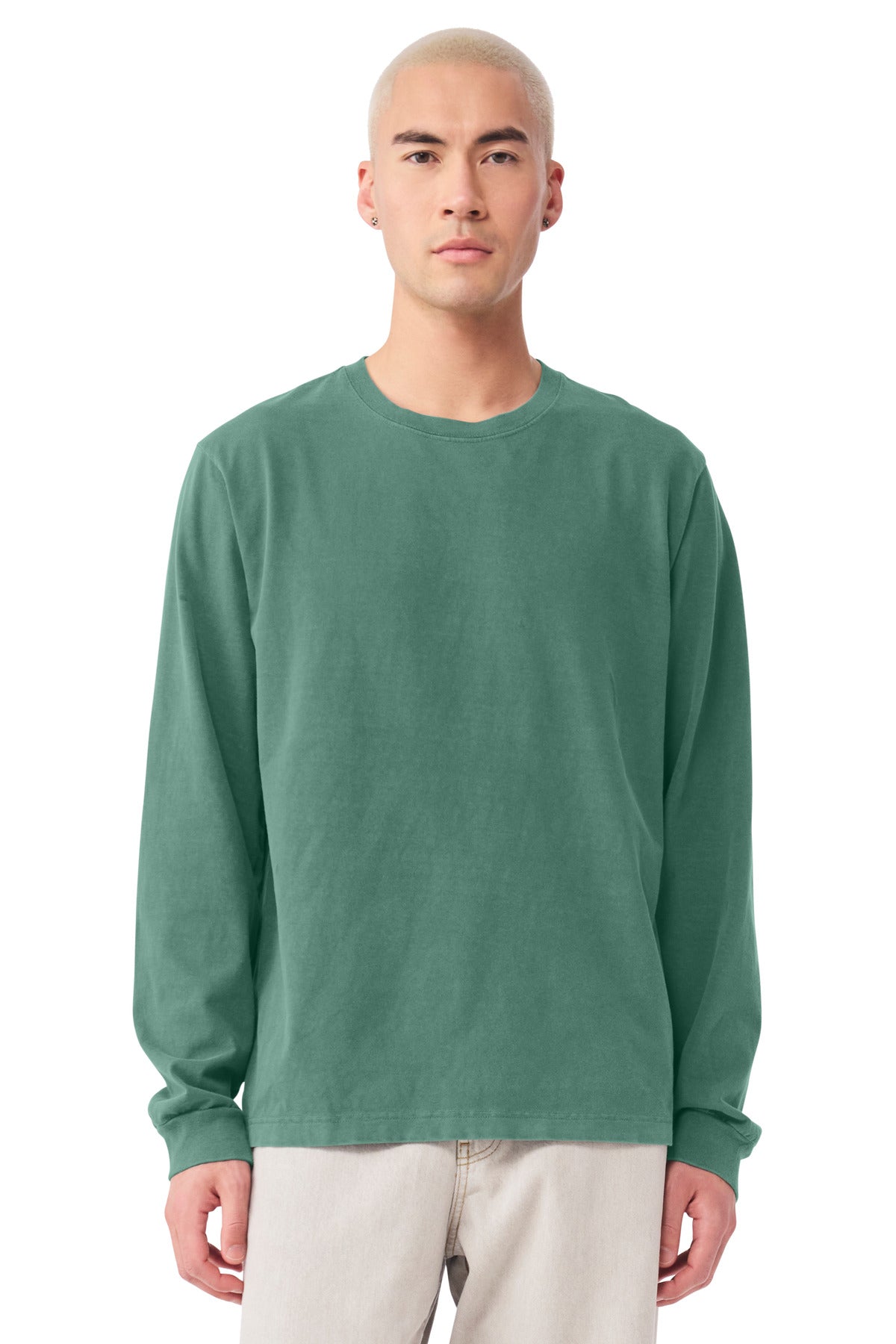 BELLA+CANVAS Unisex Heavyweight Garment-Dyed Long Sleeve Tee BC4851GD - Washed Pine