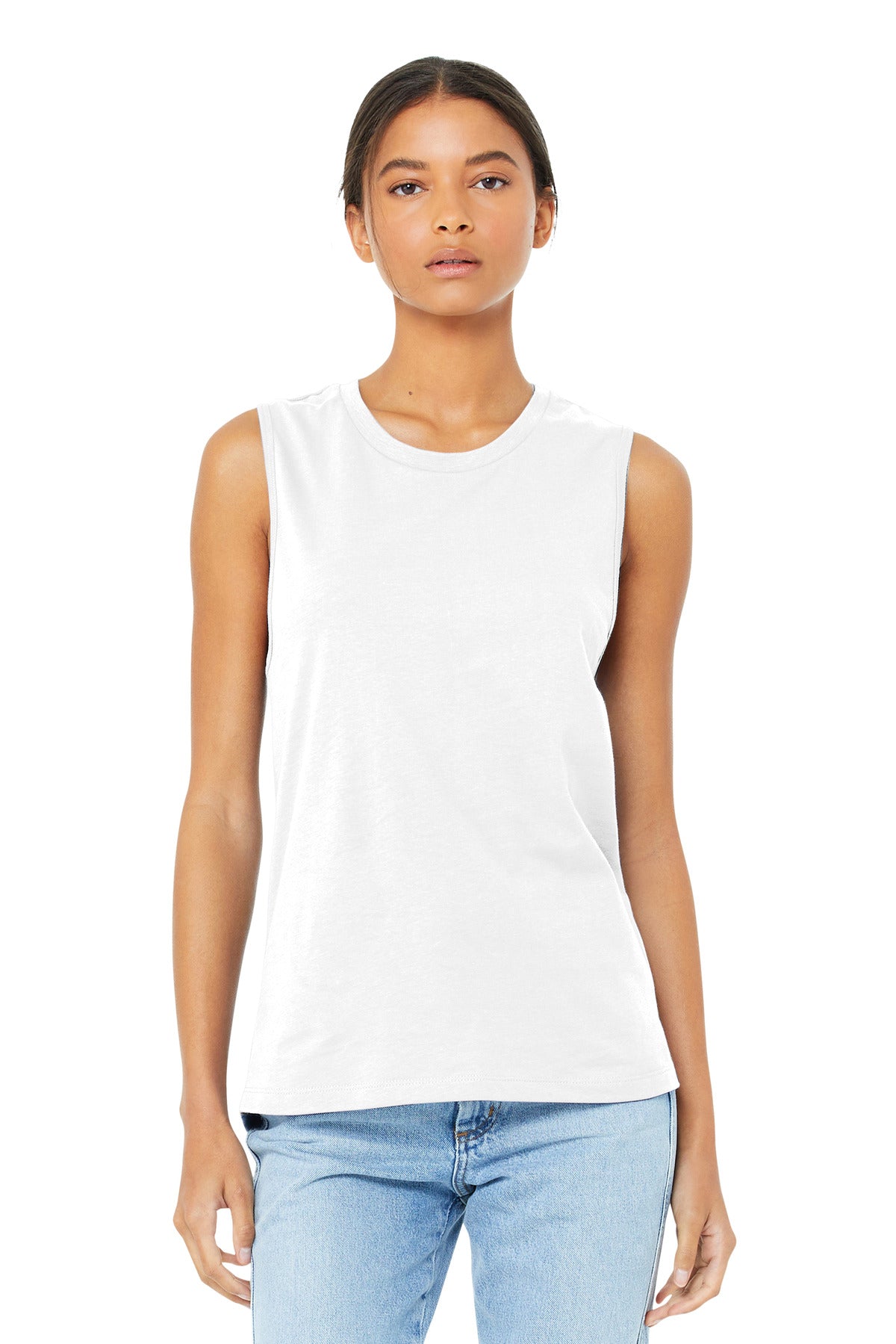 BELLA+CANVAS  Women's Jersey Muscle Tank. BC6003 - White