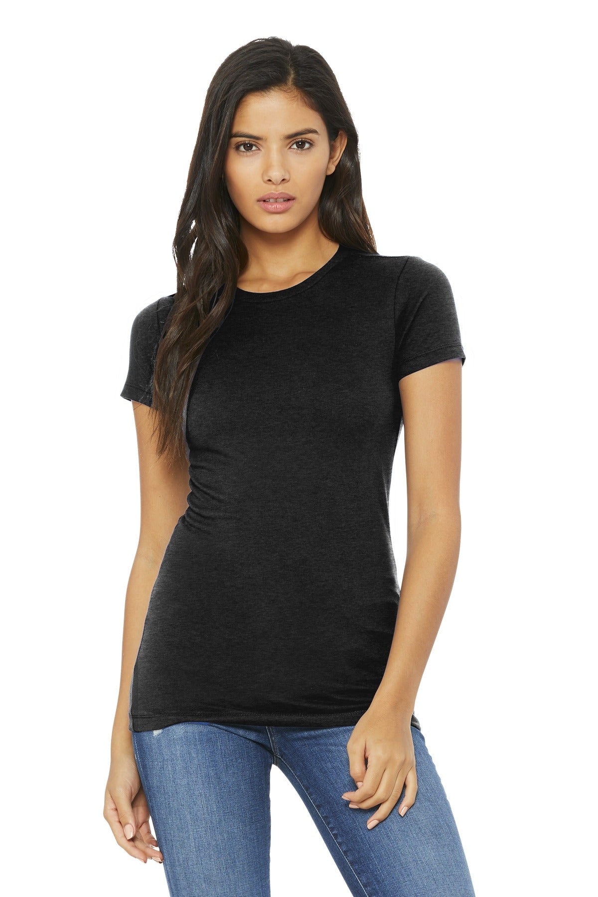 BELLA+CANVAS  Women's Slim Fit Tee. BC6004 - Black Heather