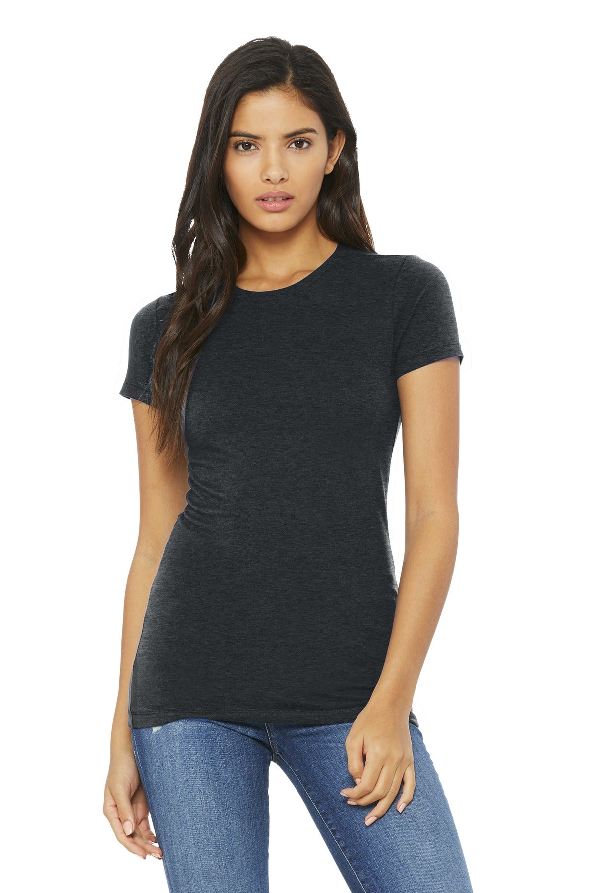 BELLA+CANVAS  Women's Slim Fit Tee. BC6004 - Dark Grey Heather
