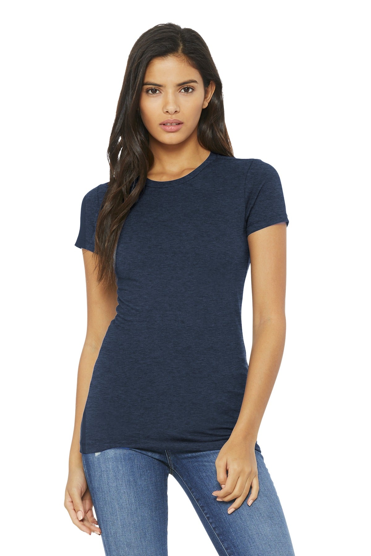 BELLA+CANVAS  Women's Slim Fit Tee. BC6004 - Heather Navy