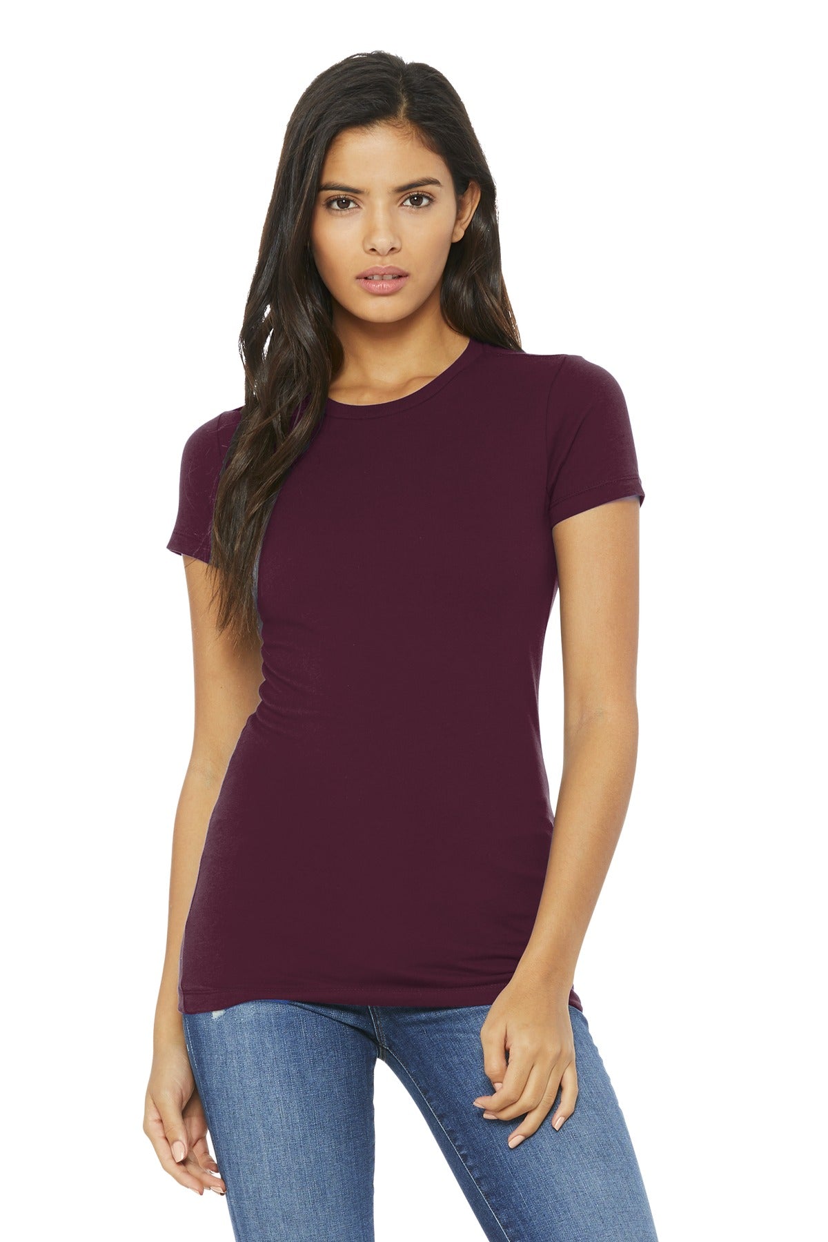 BELLA+CANVAS  Women's Slim Fit Tee. BC6004 - Maroon