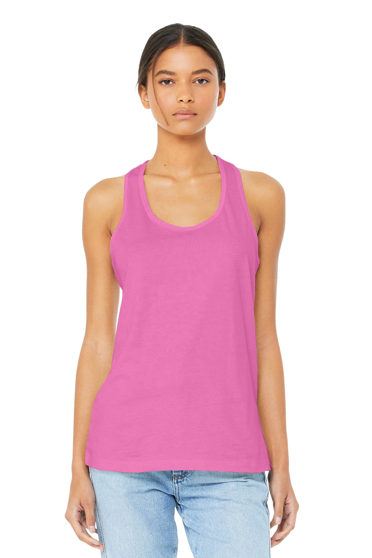 BELLA+CANVAS  Women's Jersey Racerback Tank. BC6008 - Charity Pink