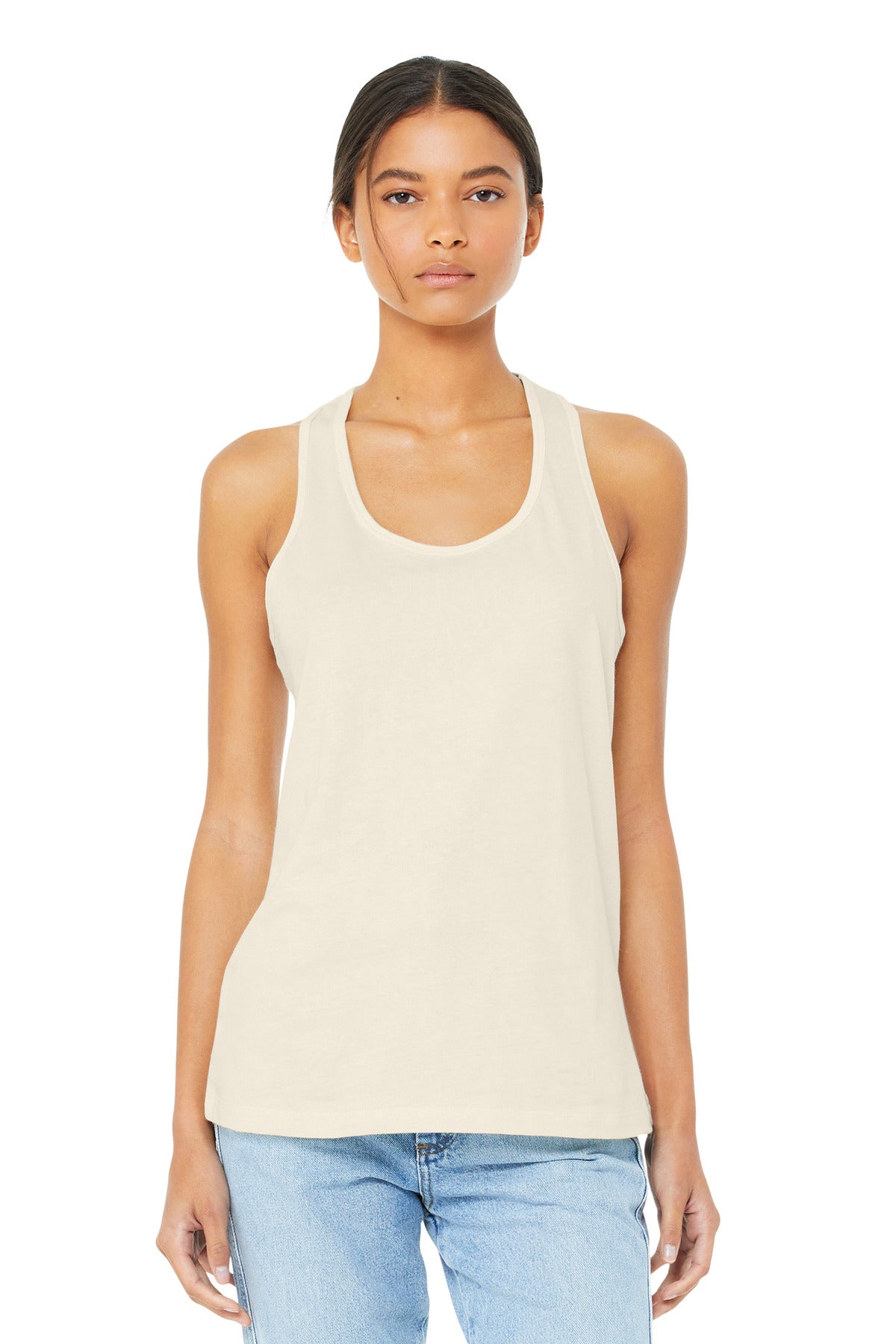 BELLA+CANVAS  Women's Jersey Racerback Tank. BC6008 - Natural