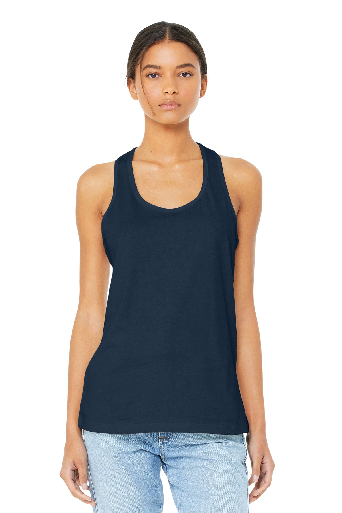 BELLA+CANVAS  Women's Jersey Racerback Tank. BC6008 - Navy