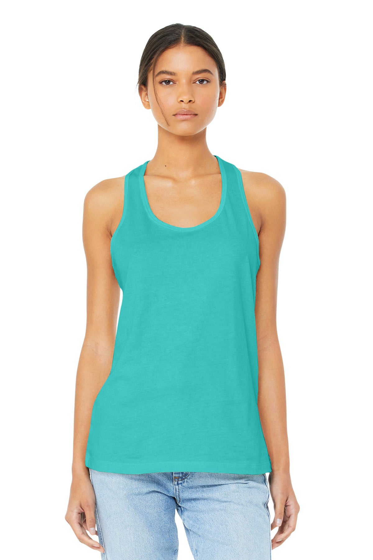 BELLA+CANVAS  Women's Jersey Racerback Tank. BC6008 - Teal