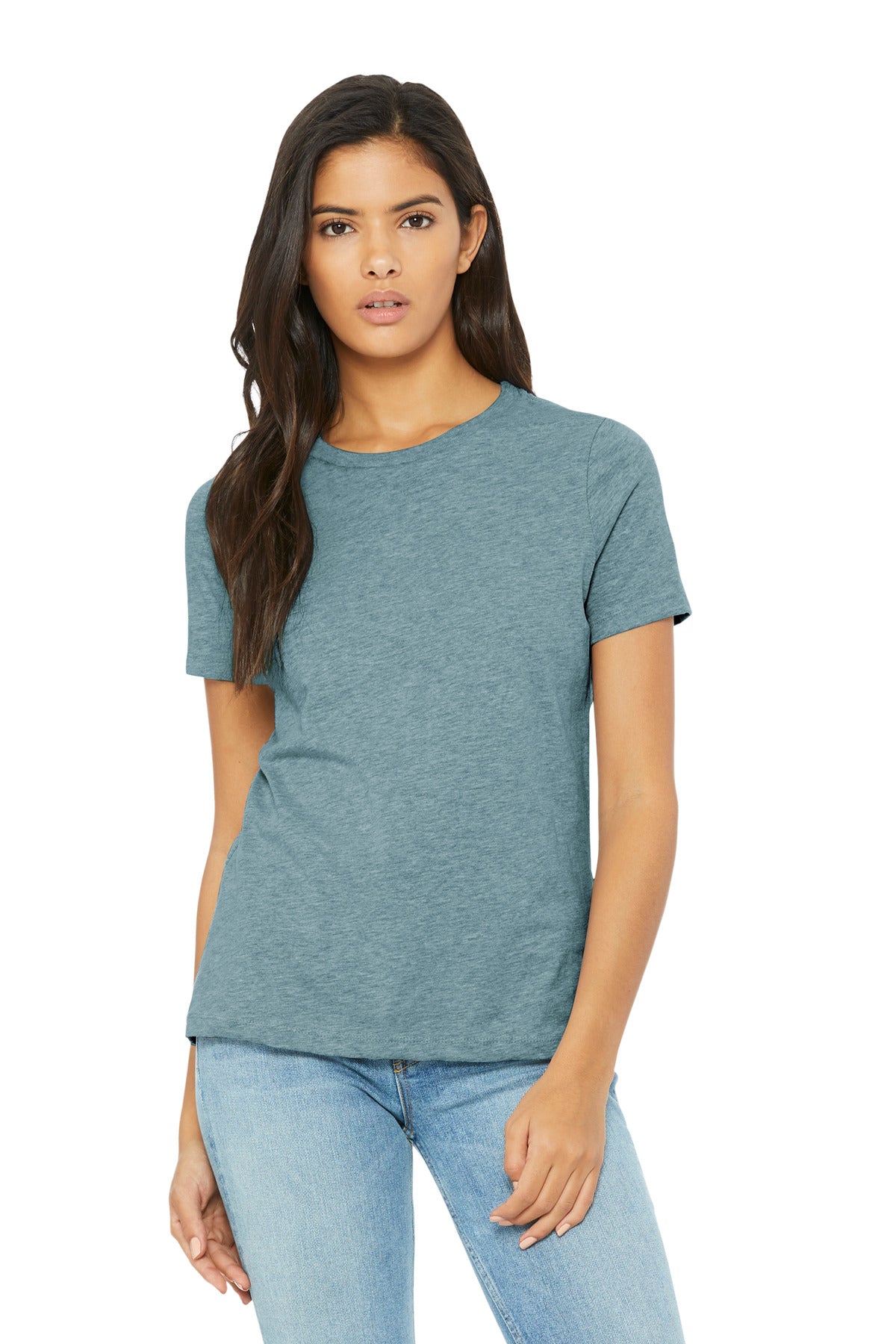 BELLA+CANVAS Women's Relaxed CVC Tee BC6400CVC - Heather Blue Lagoon