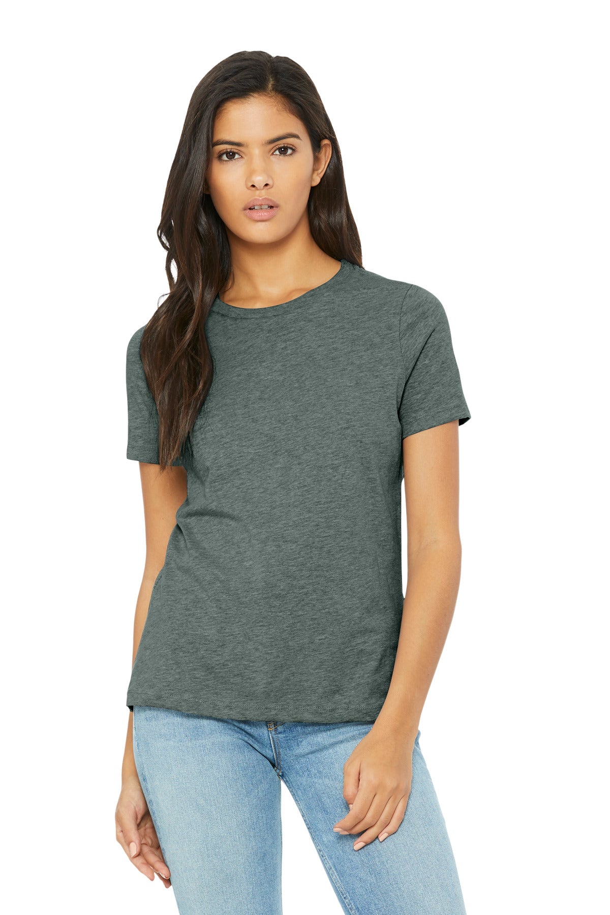 BELLA+CANVAS Women's Relaxed CVC Tee BC6400CVC - Heather Blue Storm