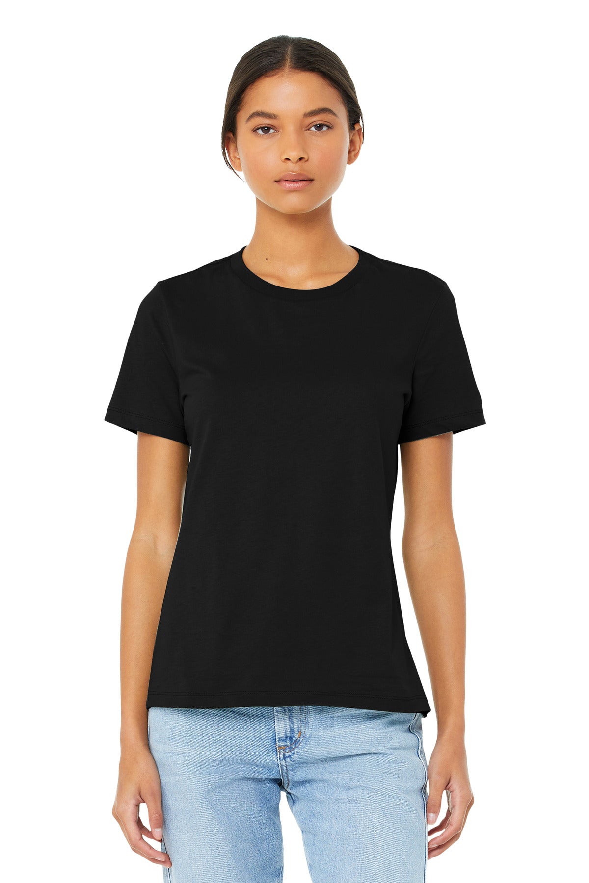 BELLA+CANVAS  Women's Relaxed Jersey Short Sleeve Tee. BC6400 - Black