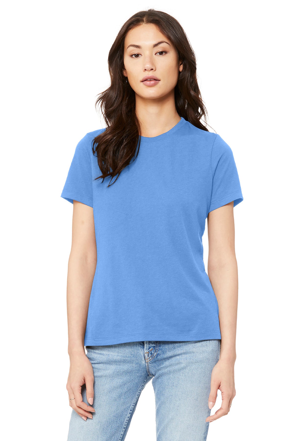 BELLA+CANVAS  Women's Relaxed Jersey Short Sleeve Tee. BC6400 - Carolina Blue