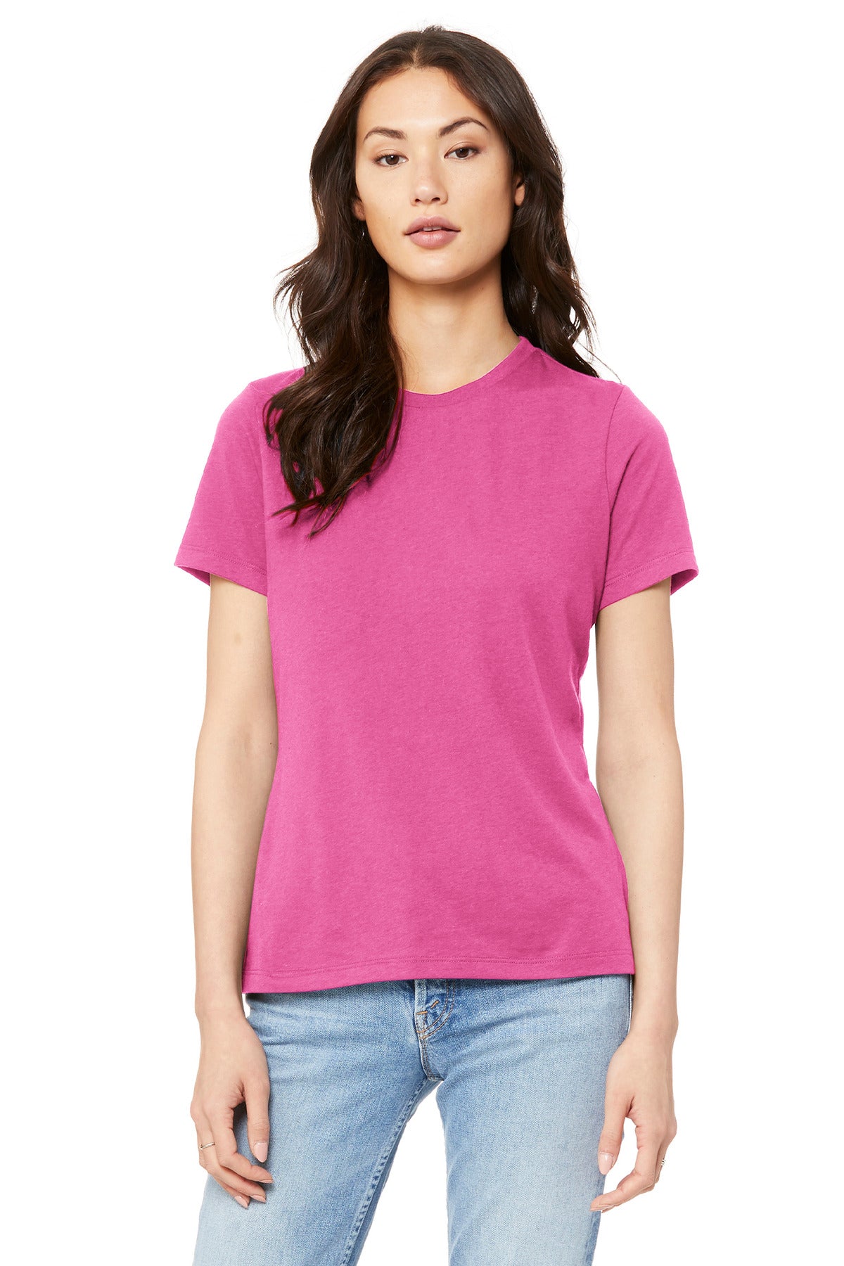 BELLA+CANVAS  Women's Relaxed Jersey Short Sleeve Tee. BC6400 - Charity Pink