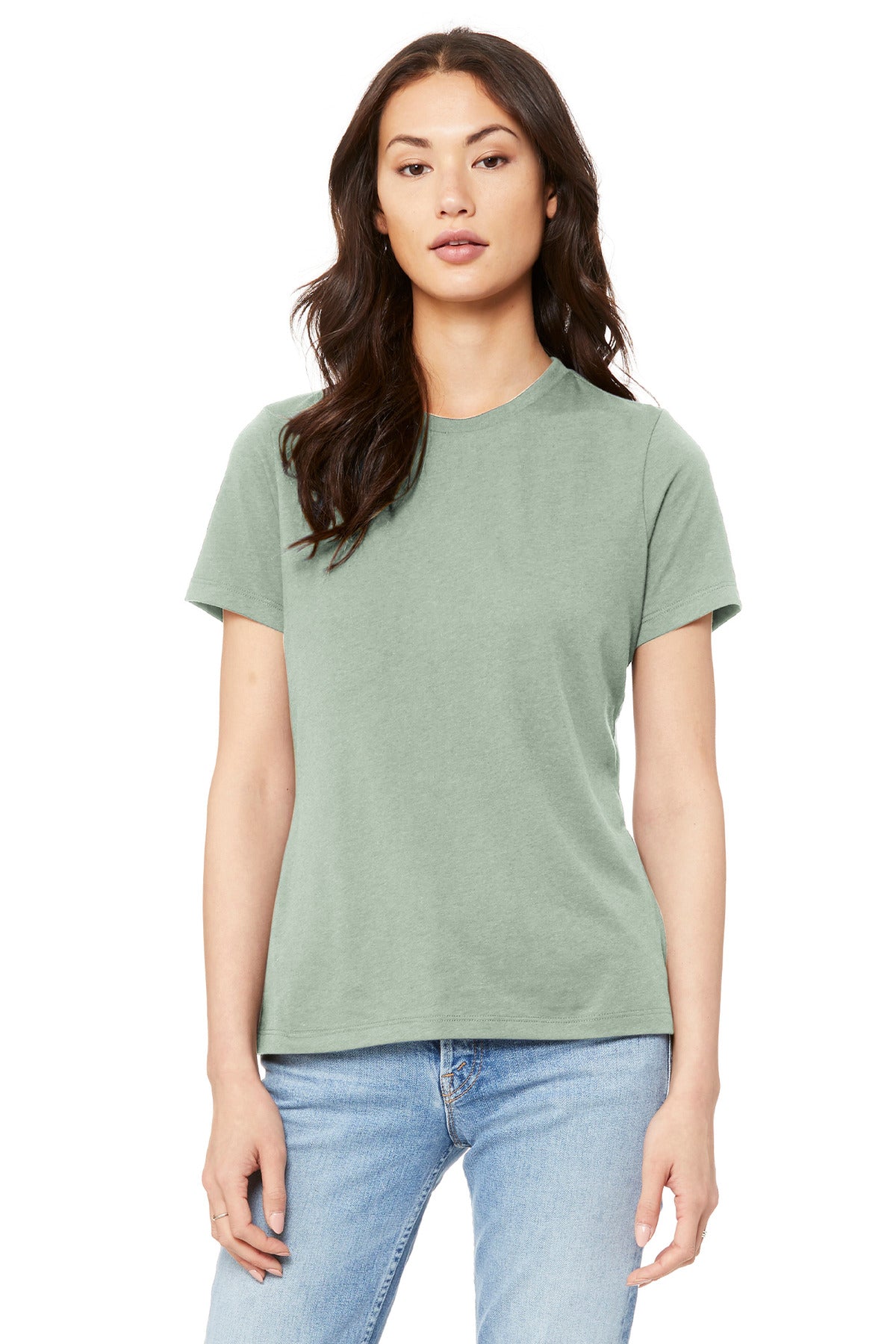 BELLA+CANVAS  Women's Relaxed Jersey Short Sleeve Tee. BC6400 - Dusty Blue