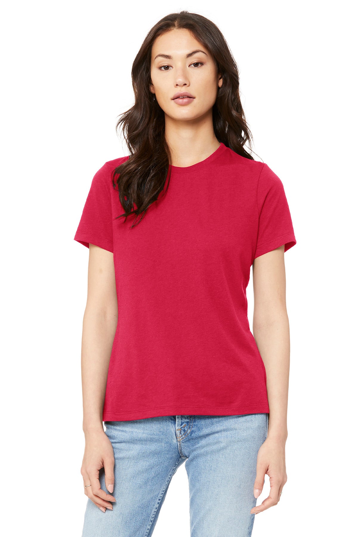 BELLA+CANVAS  Women's Relaxed Jersey Short Sleeve Tee. BC6400 - Red