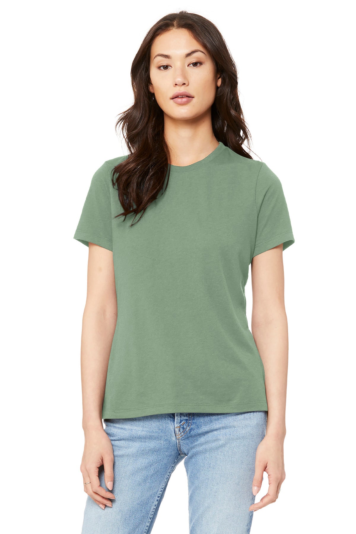 BELLA+CANVAS  Women's Relaxed Jersey Short Sleeve Tee. BC6400 - Sage