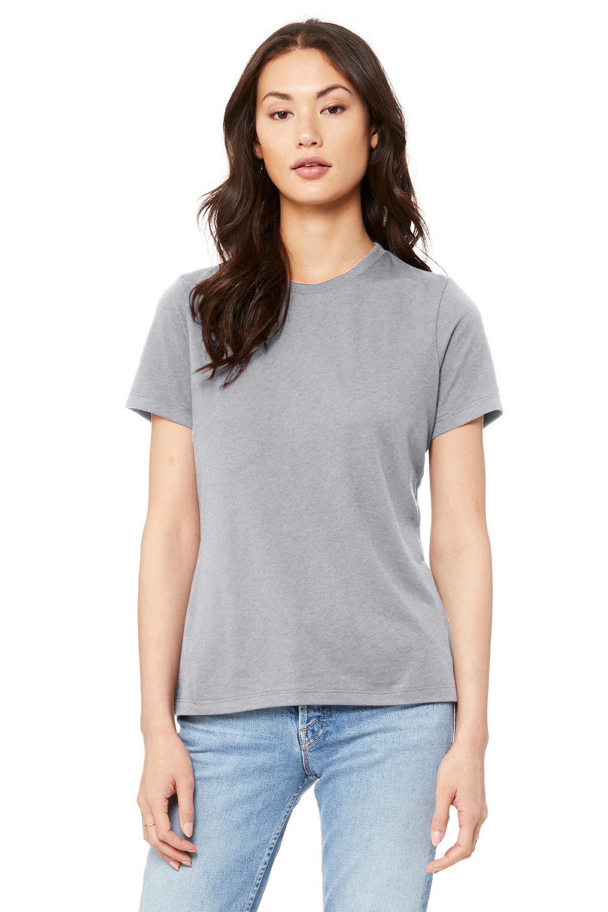 BELLA+CANVAS  Women's Relaxed Jersey Short Sleeve Tee. BC6400 - Solid Athletic Grey