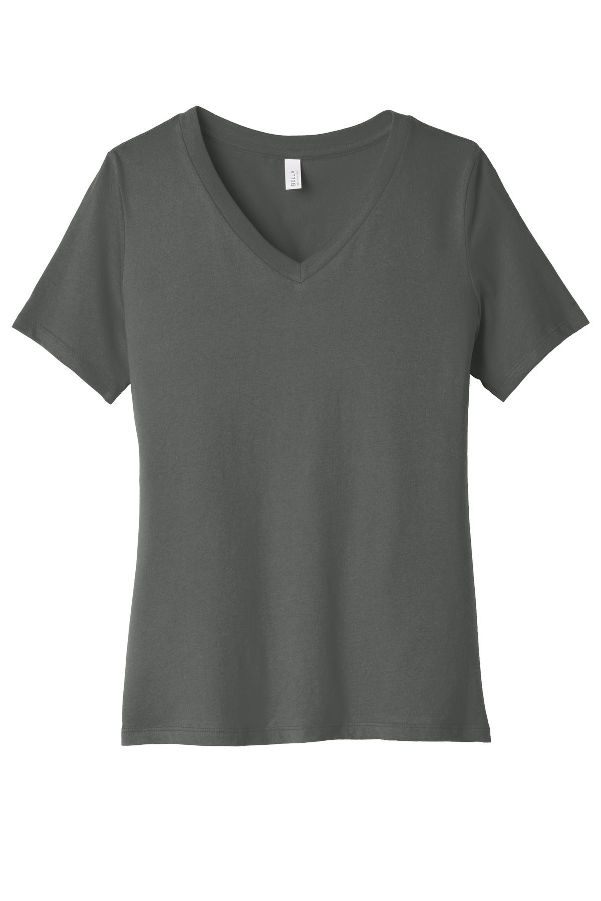 BELLA+CANVAS  Women's Relaxed Jersey Short Sleeve V-Neck Tee. BC6405 - Asphalt