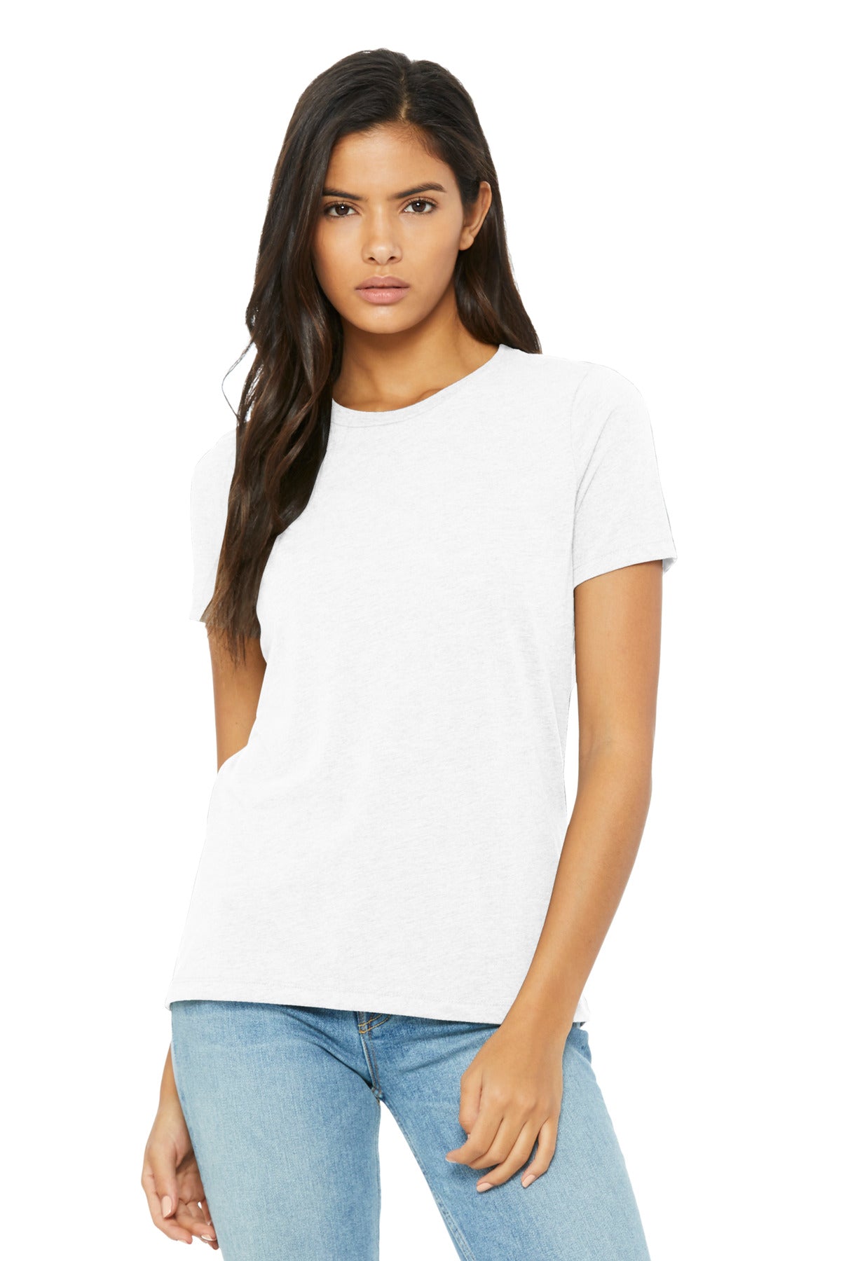 BELLA+CANVAS Women's Relaxed Triblend Tee BC6413 - Solid White Triblend