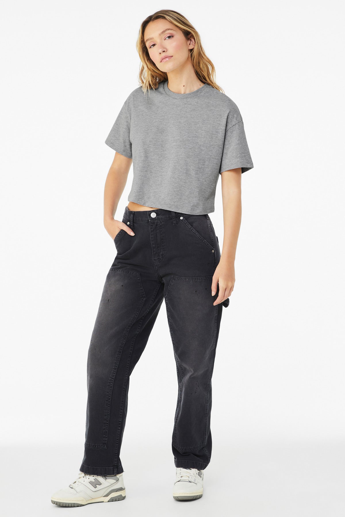 BELLA+CANVAS Women's Jersey Crop Tee BC6482 - Athletic Heather