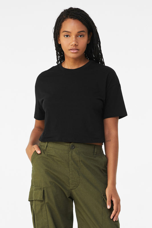 BELLA+CANVAS Women's Jersey Crop Tee BC6482 - Black