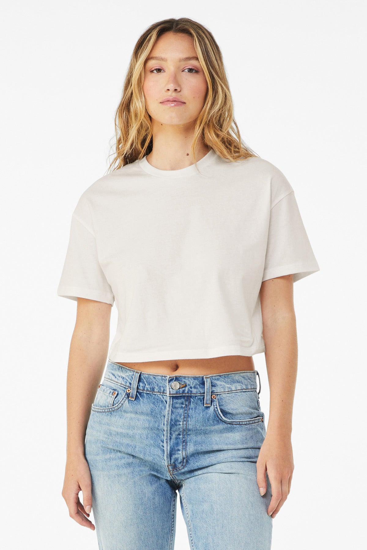 BELLA+CANVAS Women's Jersey Crop Tee BC6482 - Vintage White