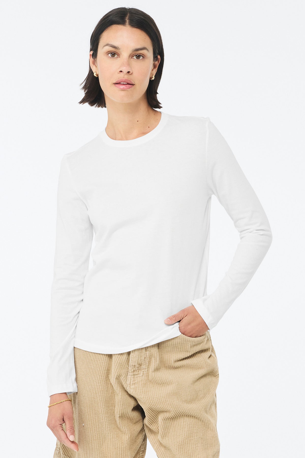 BELLA+CANVAS Women's Jersey Long Sleeve Tee BC6500 - White