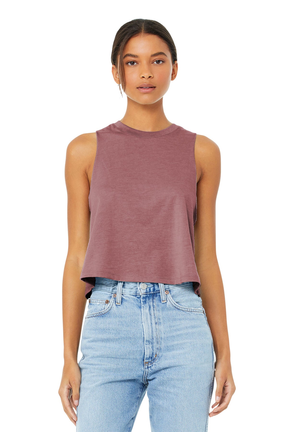 BELLA+CANVAS  Women's Racerback Cropped Tank. BC6682 - Heather Mauve