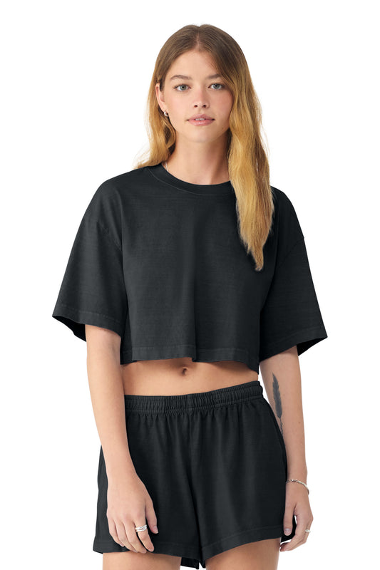 BELLA+CANVAS Women's Heavyweight Garment-Dyed Cropped Tee BC6882GD - Washed Black