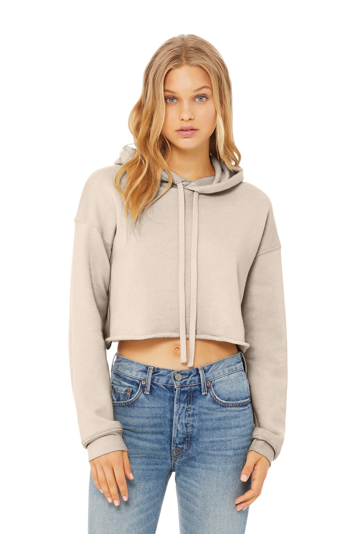 BELLA+CANVAS  Women's Sponge Fleece Cropped Fleece Hoodie. BC7502 - Heather Dust