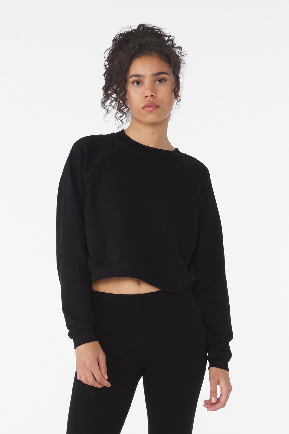BELLA+CANVAS Women's Raglan Pullover Sponge Fleece BC7505 - Black