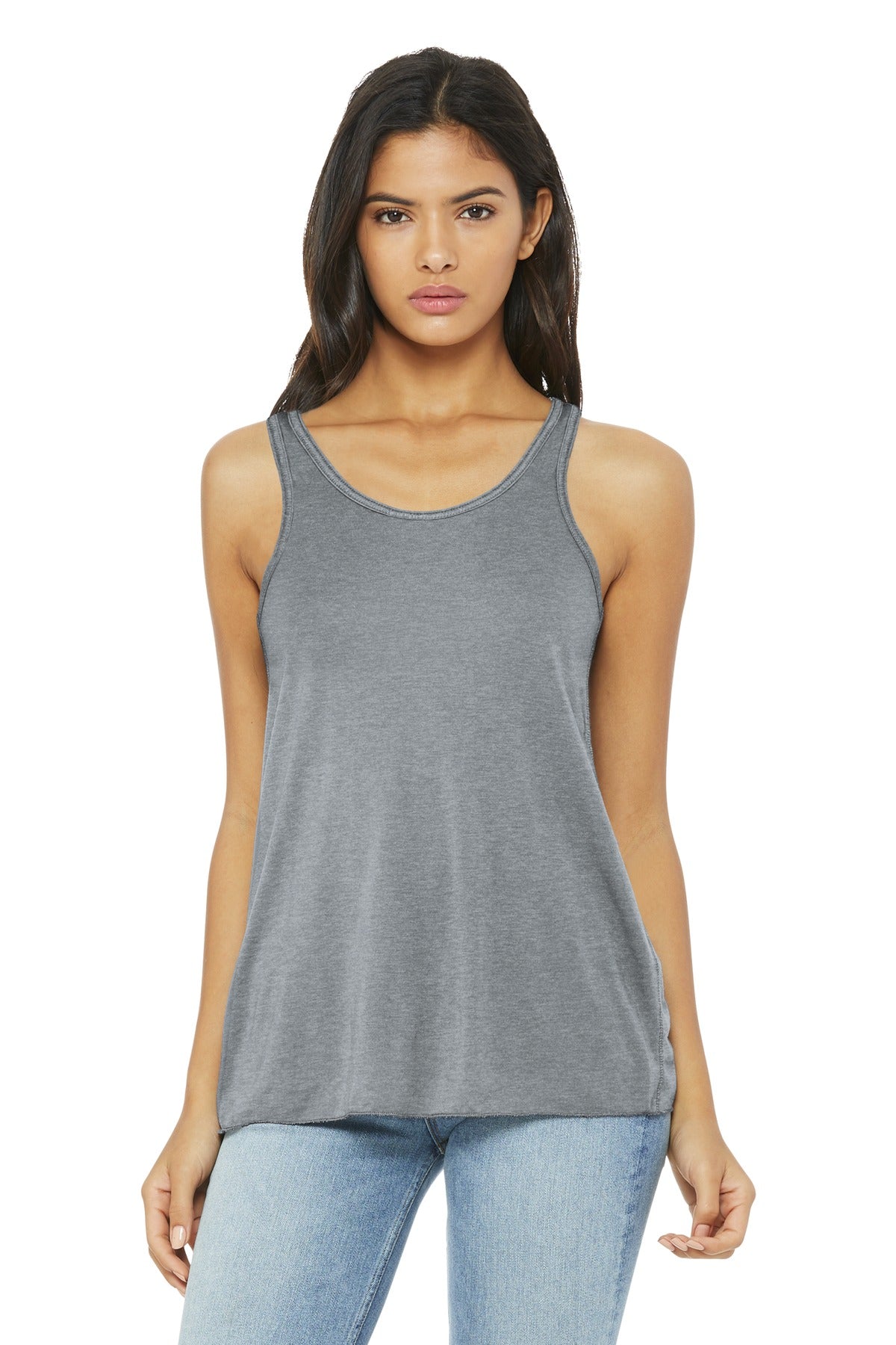 BELLA+CANVAS  Women's Flowy Racerback Tank. BC8800 - Athletic Heather