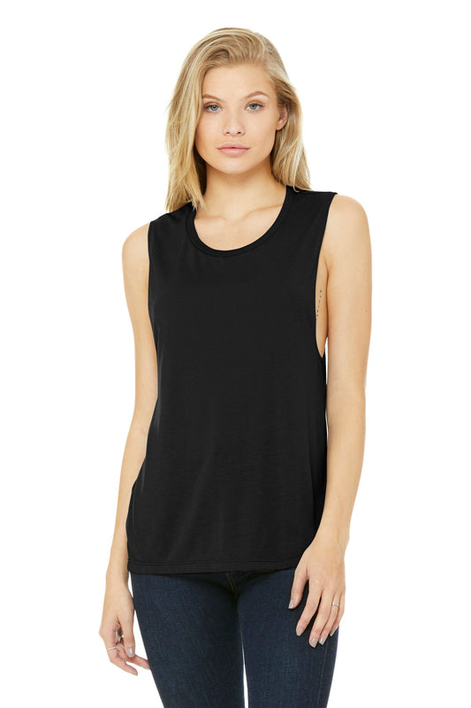 BELLA+CANVAS  Women's Flowy Scoop Muscle Tank. BC8803 - Black