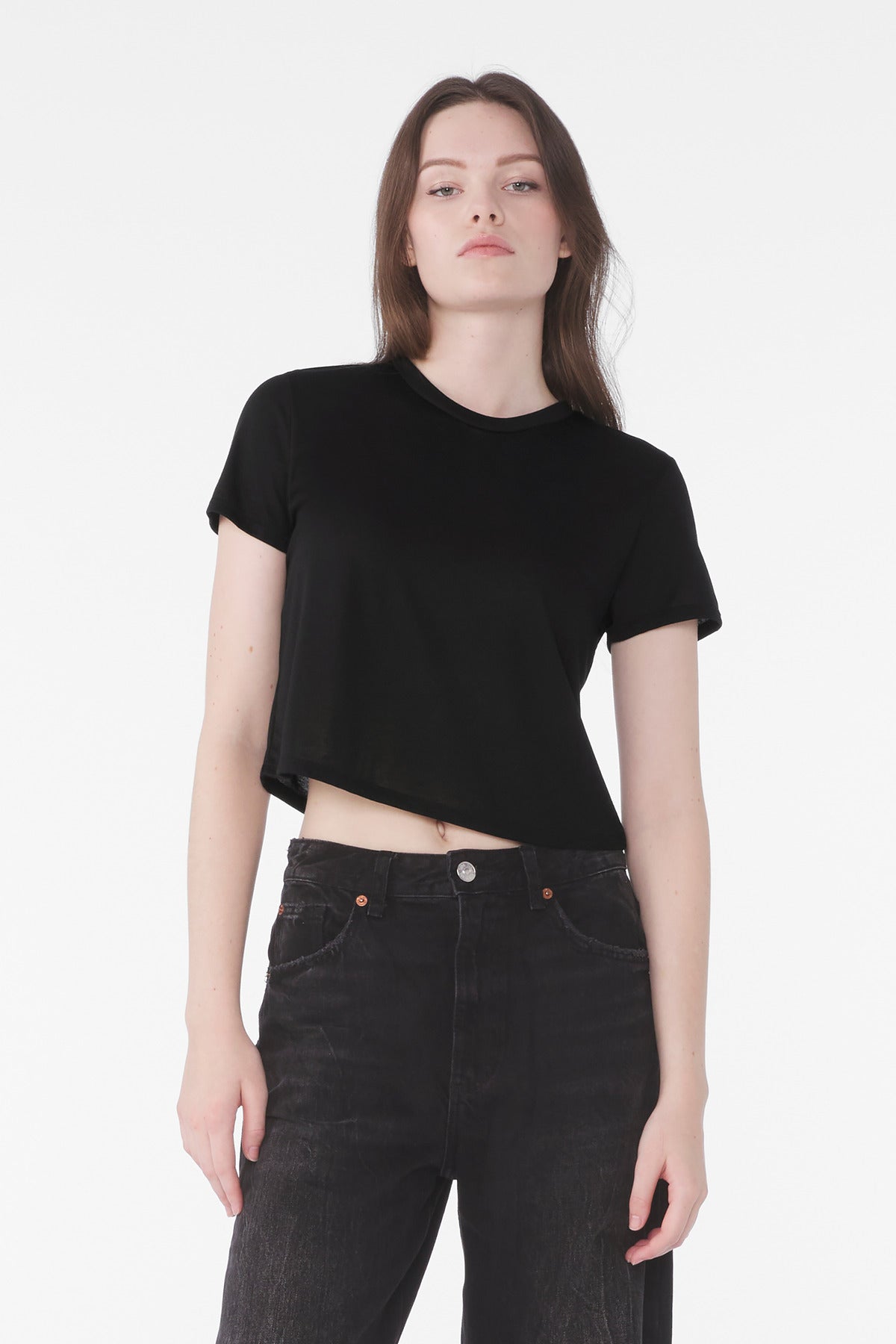 BELLA+CANVAS Women's Flowy Cropped Tee BC8882 - Black