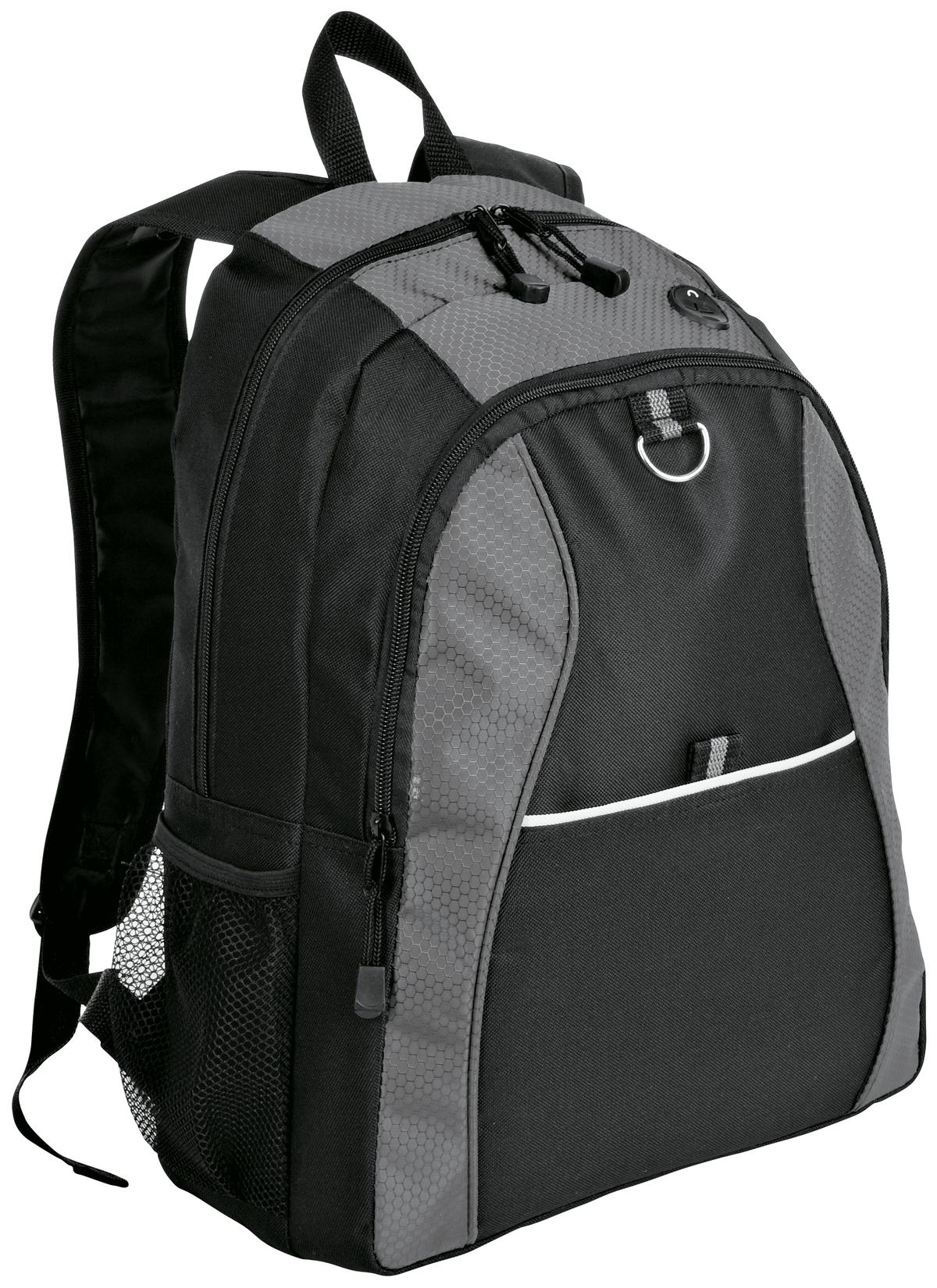 Port Authority Contrast Honeycomb Backpack. BG1020 - Grey/ Black