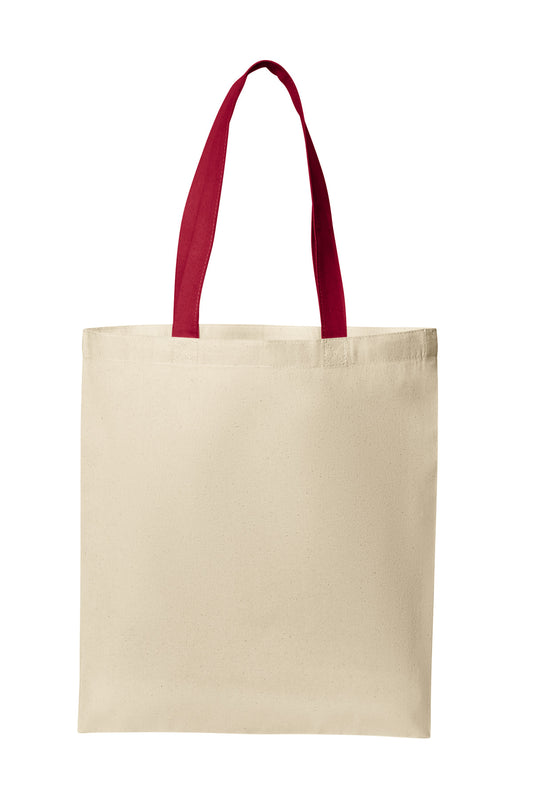 Port Authority Core Cotton Tote BG1500 - Natural/ Deep Red