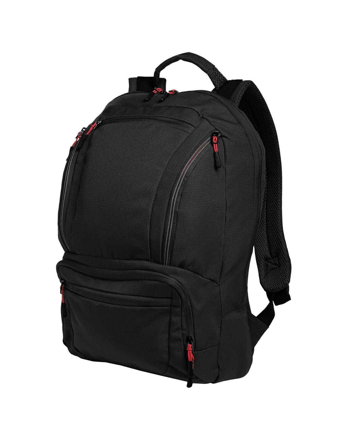 Port Authority Cyber Backpack. BG200 - Black/ Red