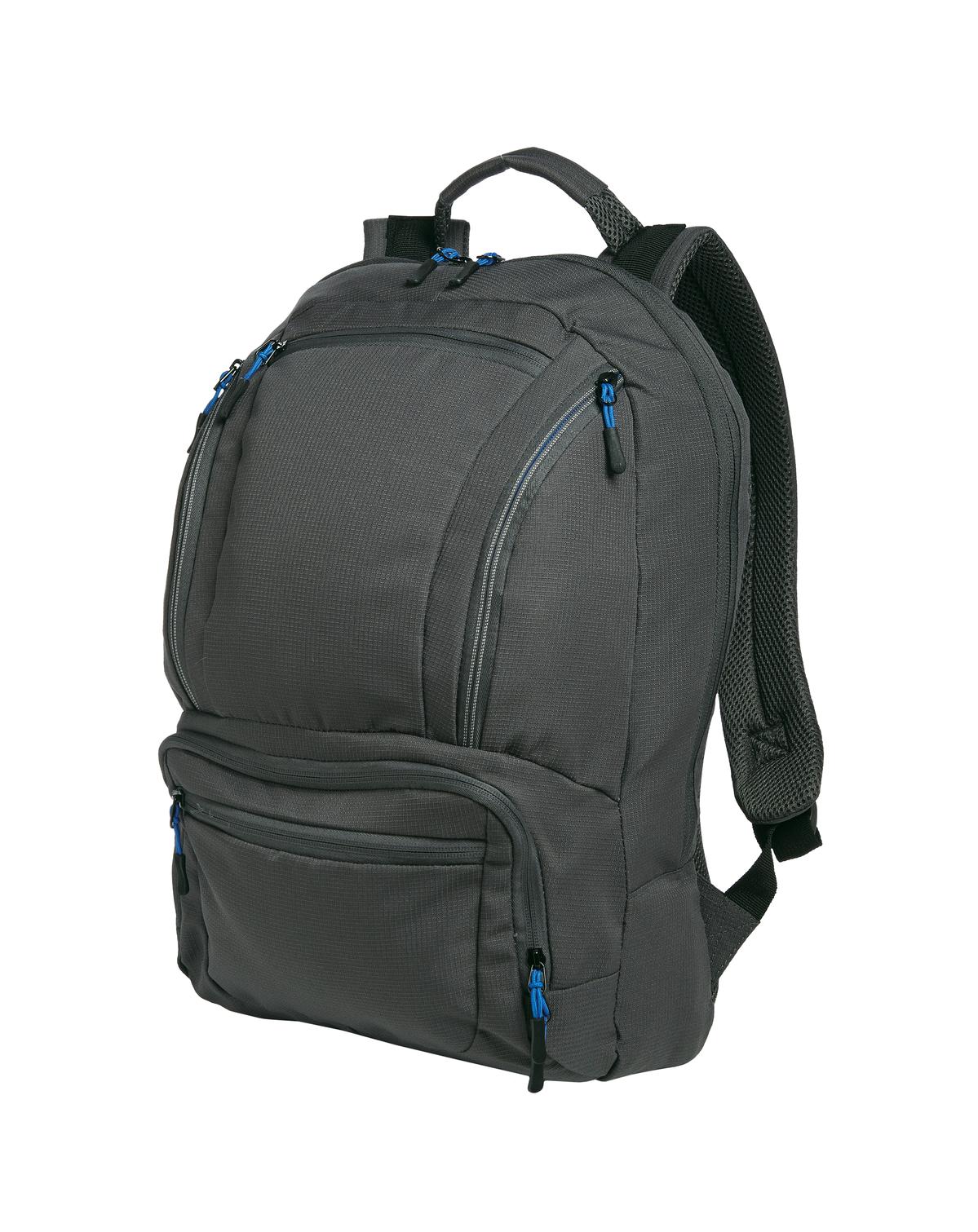 Port Authority Cyber Backpack. BG200 - Dark Charcoal/ Royal