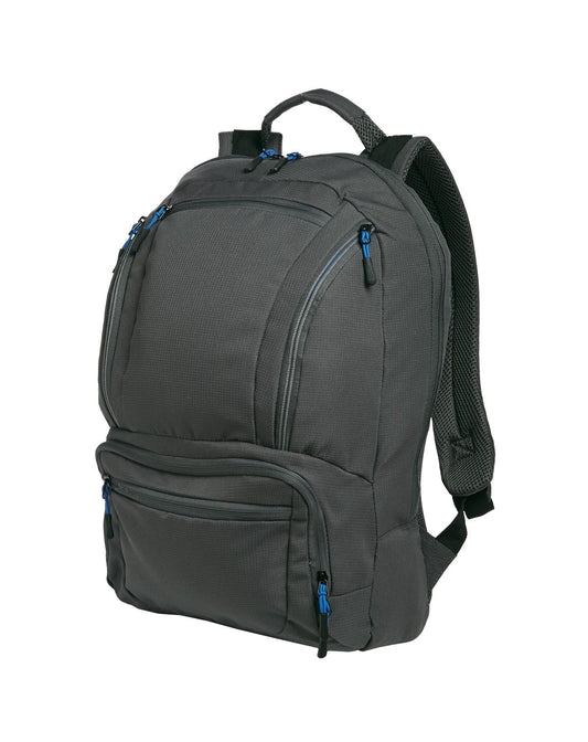Port Authority Cyber Backpack. BG200 - Dark Charcoal/ Royal