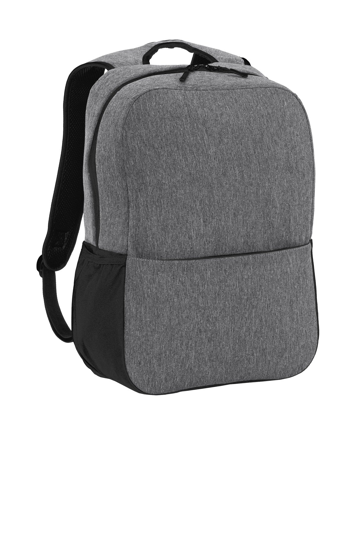 Port Authority  Access Square Backpack. BG218 - Heather Grey/ Black