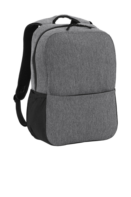 Port Authority  Access Square Backpack. BG218 - Heather Grey/ Black