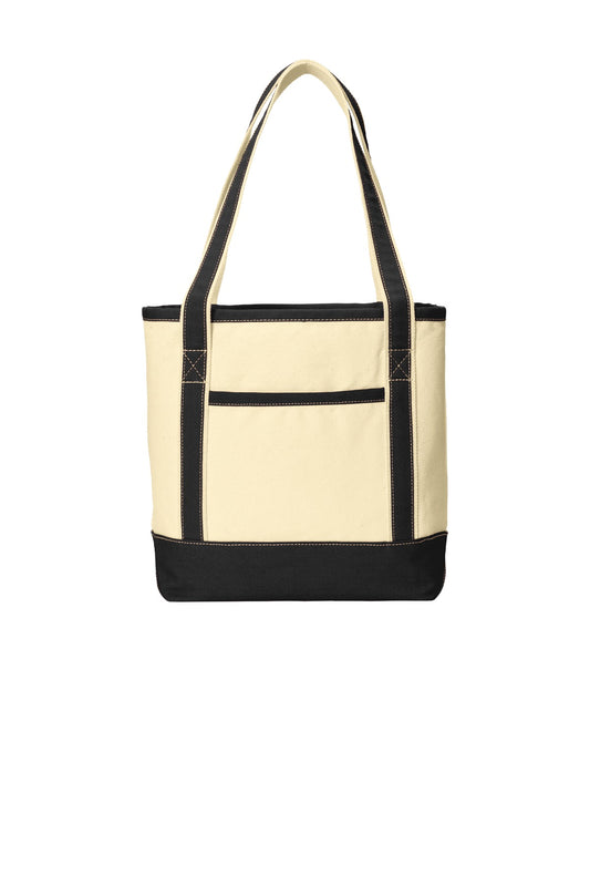 Port Authority Medium Cotton Canvas Tote. BG412 - Natural/ Black